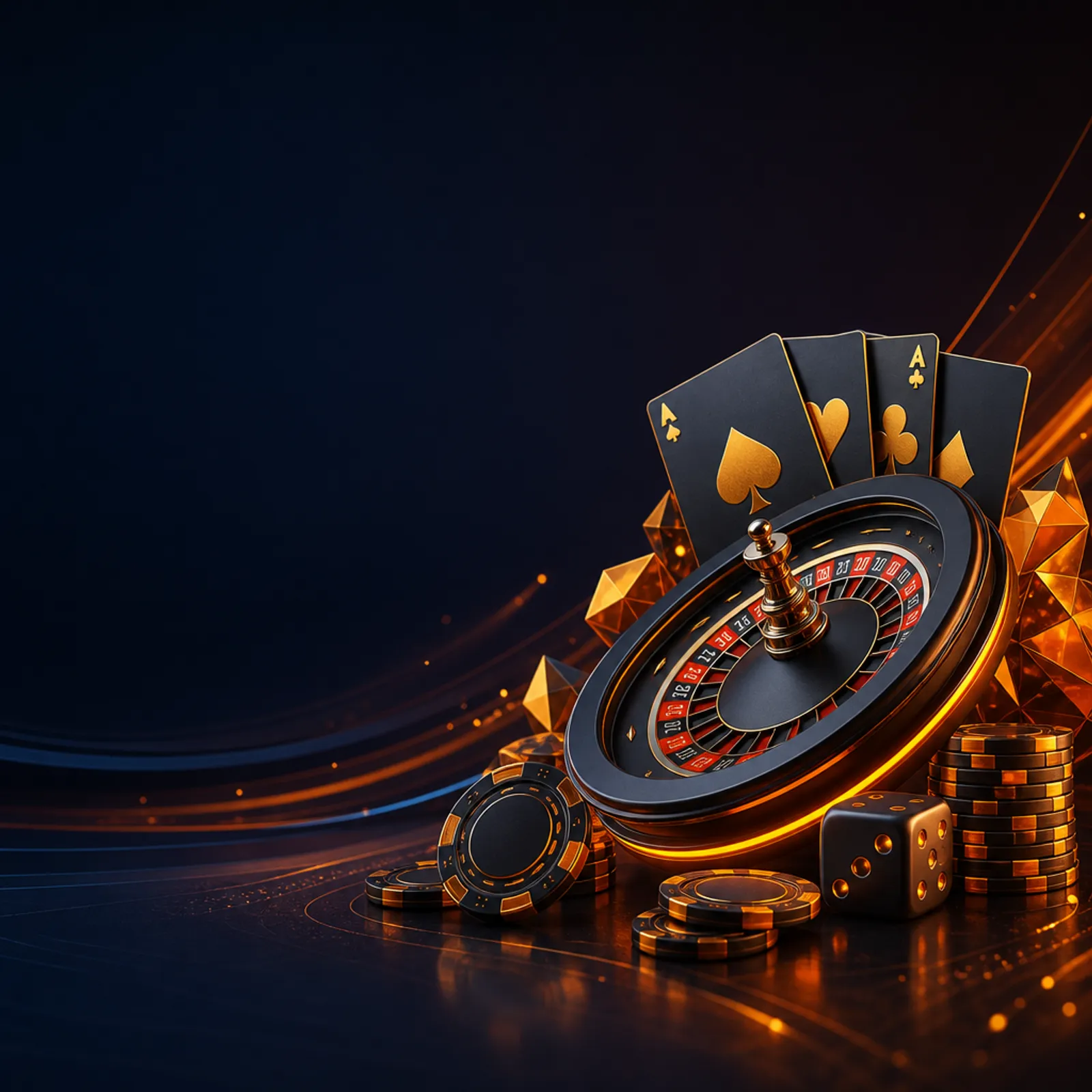 Digital illustration for GG Bet Casino featuring modern iGaming elements on a dynamic background with cinematic lighting.